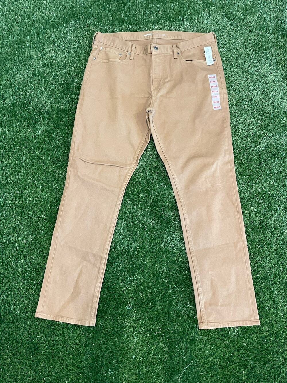 NWT Old Navy Mens Slim Built-In Flex Pants Caramel Brown 5-Pocket 36x32